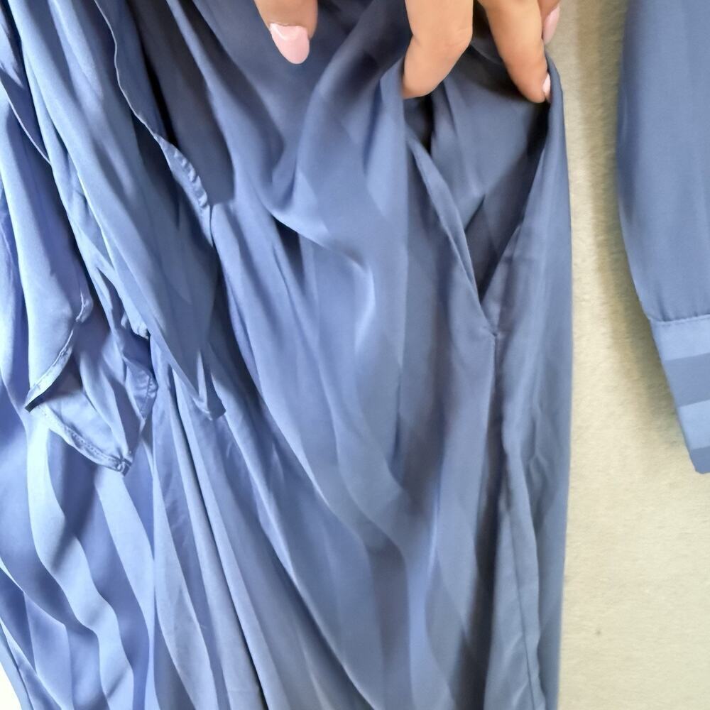 Choosy Lafayette Womens Blue Striped Jumpsuit Pockets Front Tie Comfort Size 2 - Picture 8 of 13